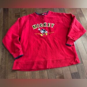 Mickey Character Red Sweater Disneyland Resort Size XL Vintage Character